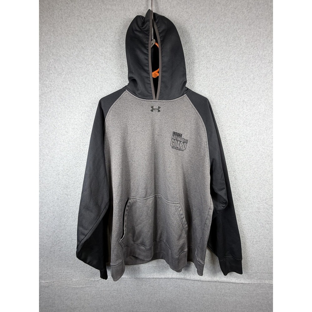 Under Armour Hoodie Mens XL Gray Indiana National Guard Pullover‎ Sweatshirt